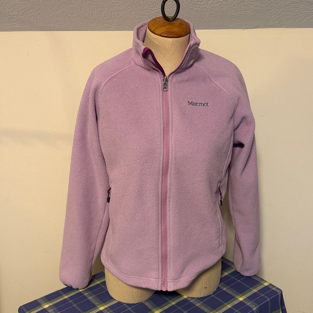 Marmot full zip lilac fleece jacket - size medium